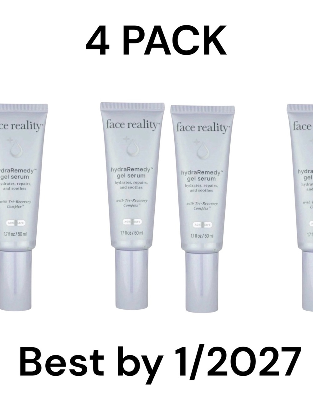 Face Reality HydraRemedy Gel Serum - Hydrating Gel Serum (Light Gray) - 4 Pack